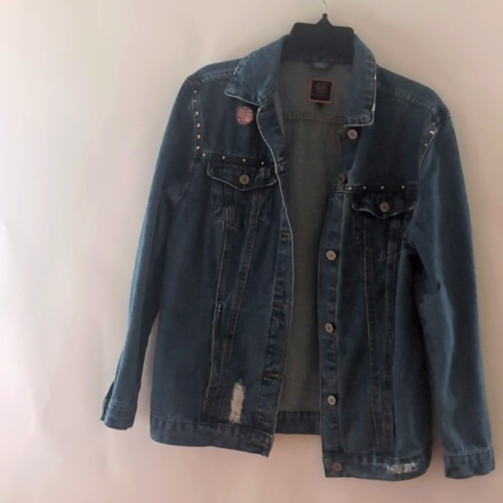 Vintage Blue Denim Trucker Jacket - Size Medium - Classic Jean Jacket - Picture 3 of 12
